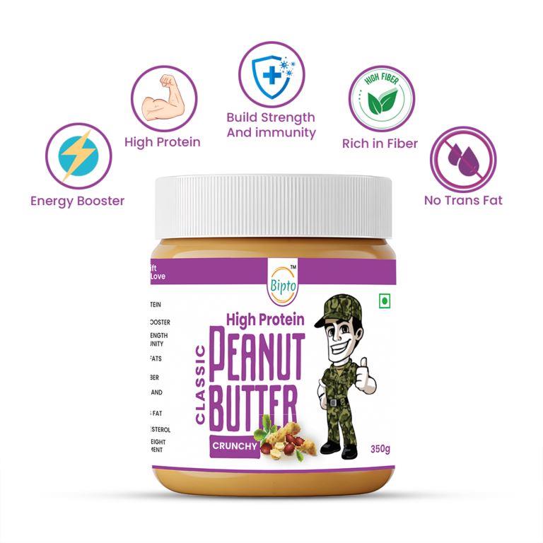 Classic Crunchy Peanut Butter – 350gm - Bipto Health Foods Pvt. Ltd.